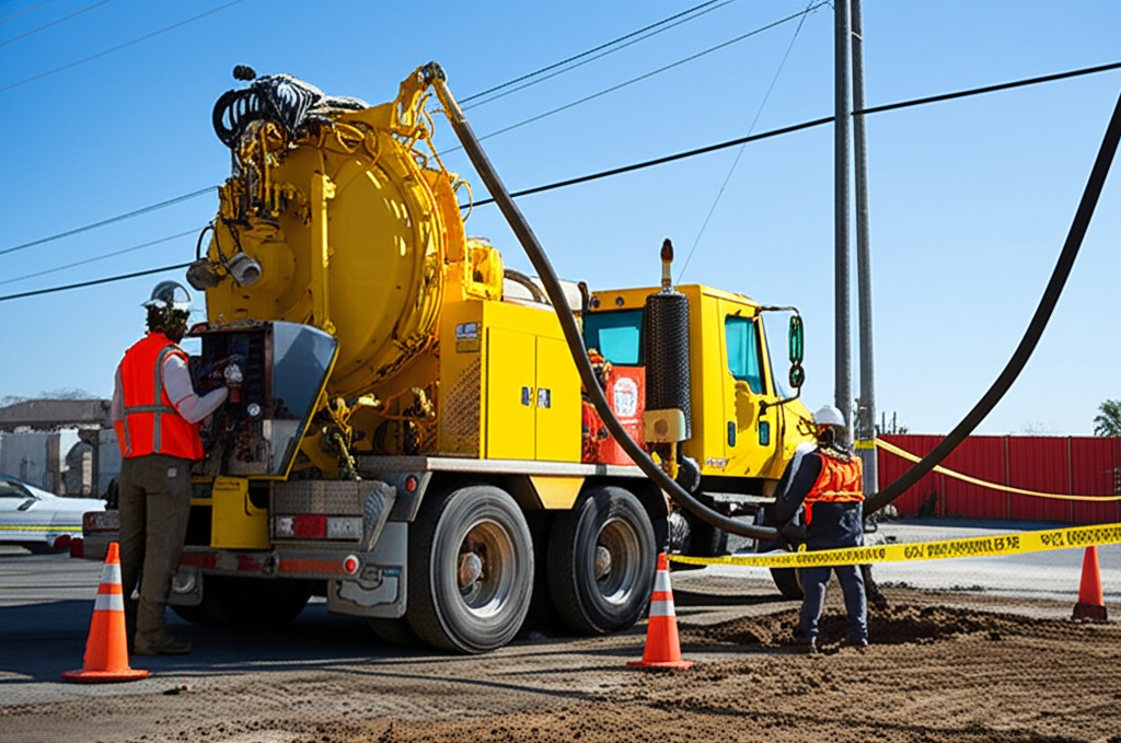 Hydrovac excavation in progress
